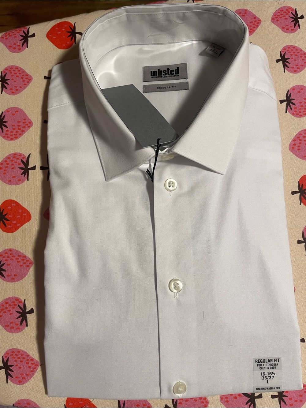 Unlisted White Classic Spread Collar Dress Shirt - men’s Large